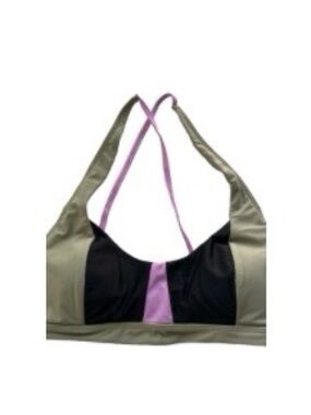 New  PrAna Tulum Swim Bikini Top  Size Large L Multicolor Black Colorblock